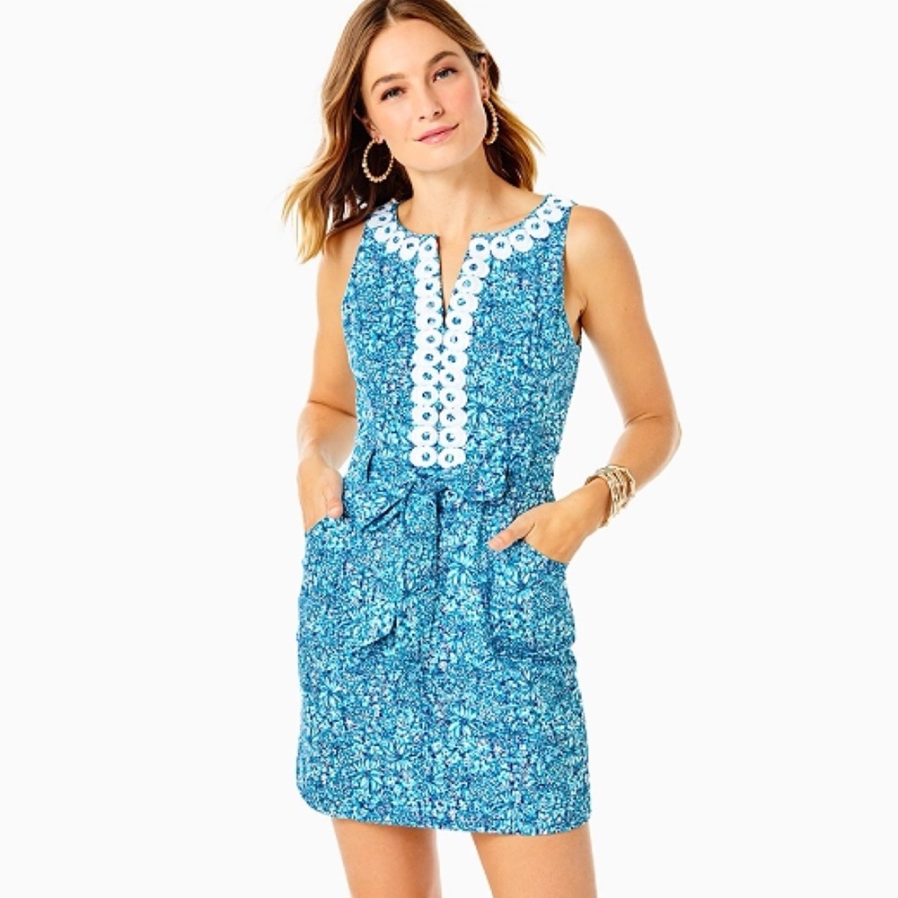 Lilly Pulitzer Gulianna Stretch Shift Dress In Cumulus Blue